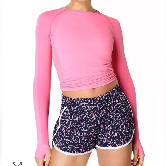 Sweaty Betty Women’s On Your Marks 4" Running Shorts,blue jot print lined sz 2XL - Picture 1 of 12